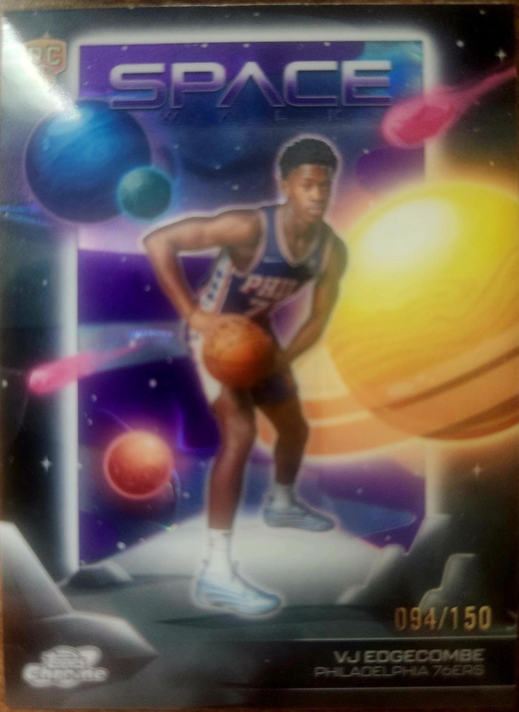 2025 Topps Cosmic Chrome Space Walk VJ Edgecombe [Purple Nebula Refractor] #SW-14 card