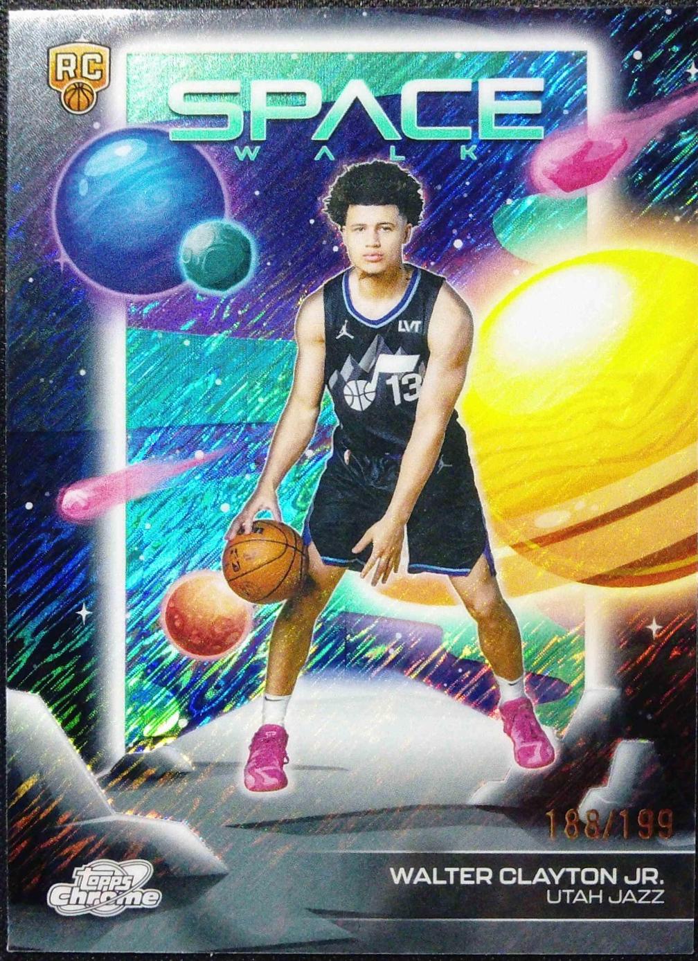 2025 Topps Cosmic Chrome Space Walk Walter Clayton Jr. [Aqua Equinox Refractor] #SW-10 card