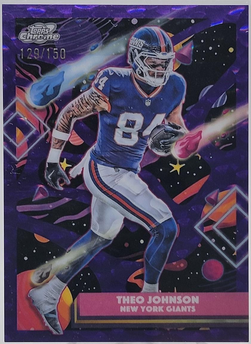 2025 Topps Cosmic Chrome Theo Johnson [Purple Nebula Refractor] #73 card