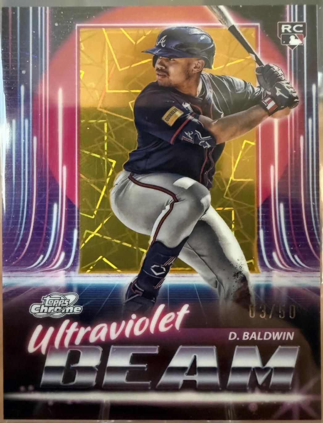 2025 Topps Cosmic Chrome Ultraviolet Beam Drake Baldwin [Gold] #UB-23 card