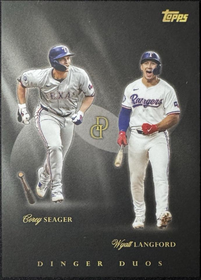 2025 Topps Dynamic Duals Dinger Duo Corey Seager / Wyatt Langford #DD-09 card