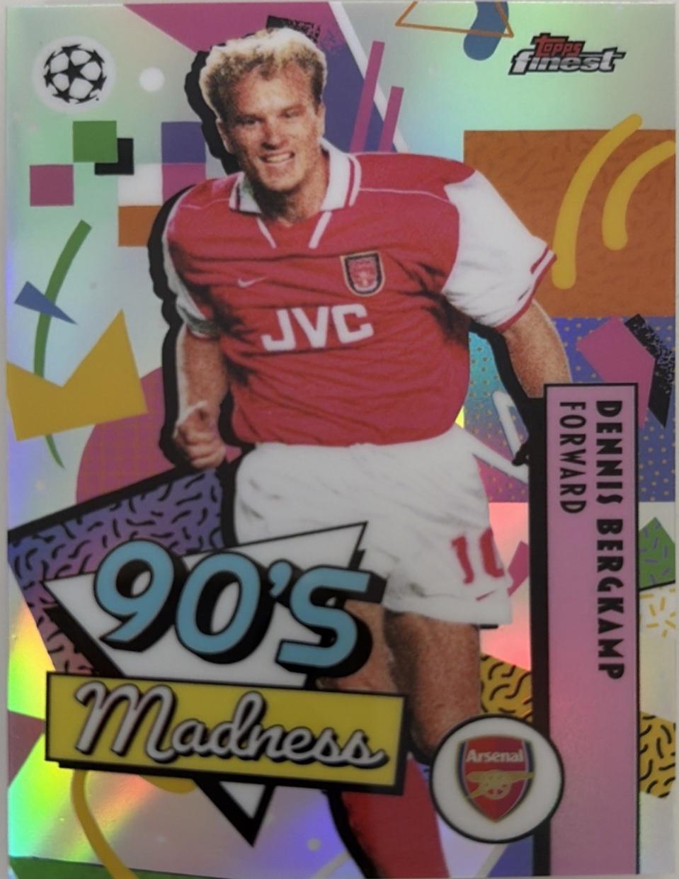 2025 Topps Finest UEFA ’90s Madness Dennis Bergkamp #MAD-6 card