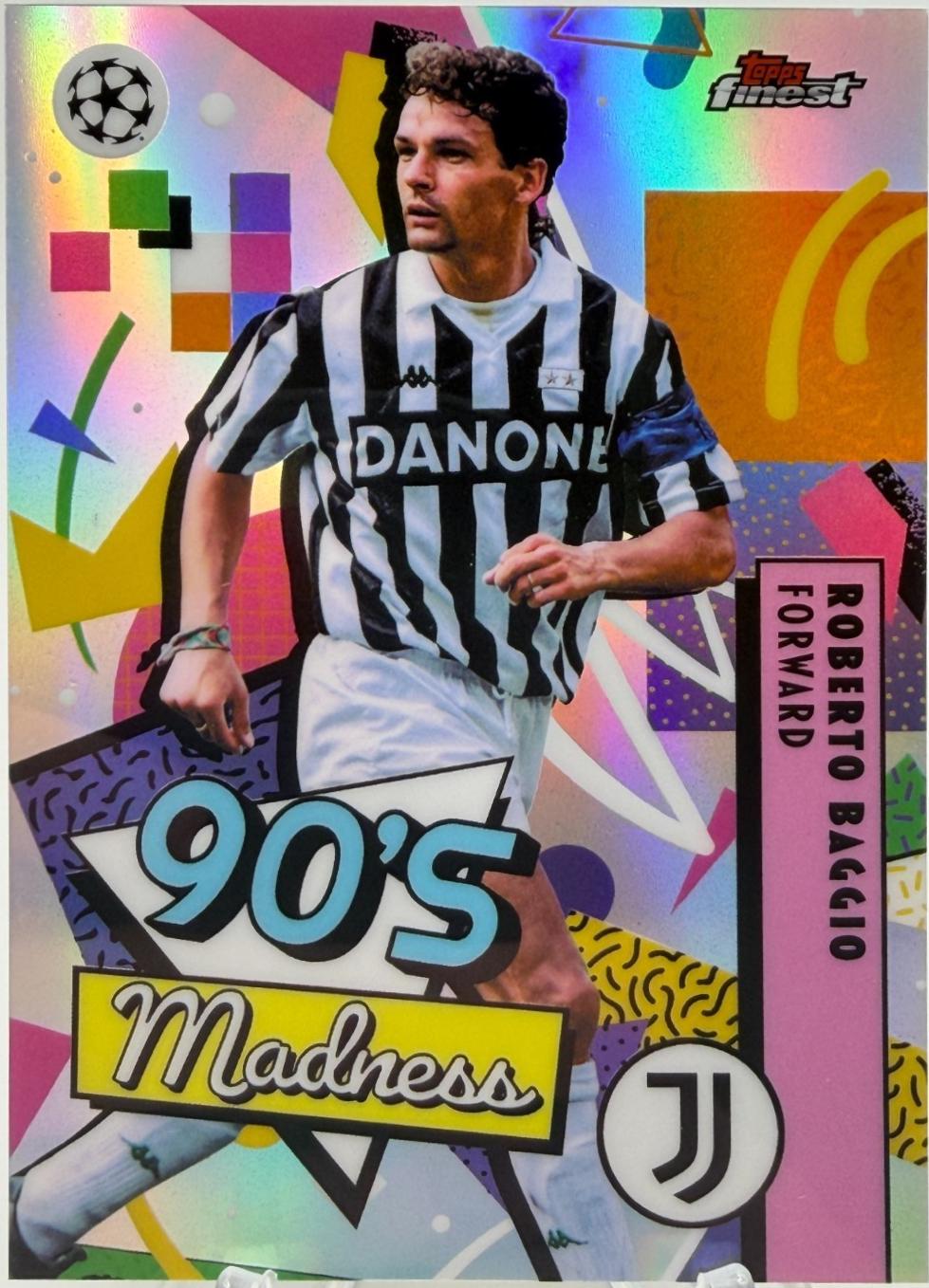 2025 Topps Finest UEFA ’90s Madness Roberto Baggio #MAD-10 card
