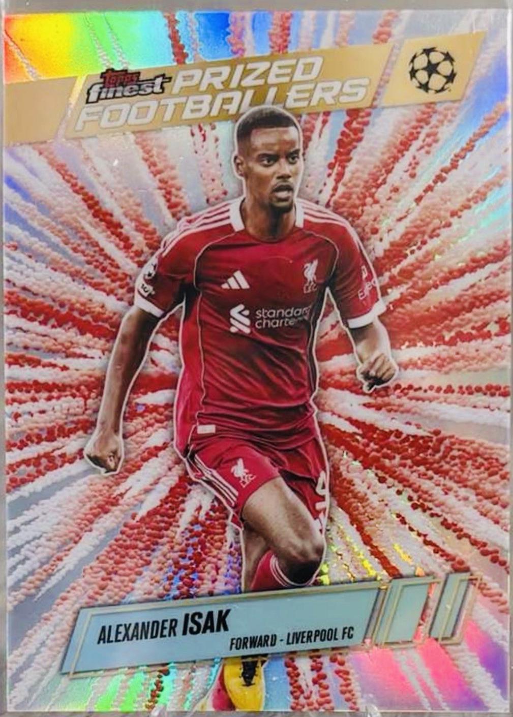 2025 Topps Finest UEFA Prized Footballers Alexander Isak [Fusion Variation] #PFF-20 card