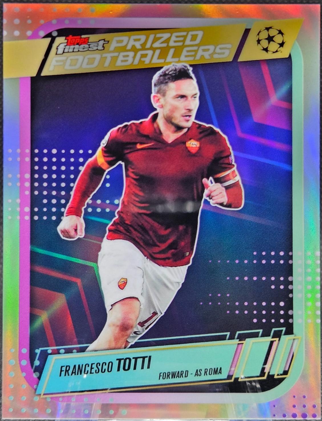 2025 Topps Finest UEFA Prized Footballers Francesco Totti #PF-6 card
