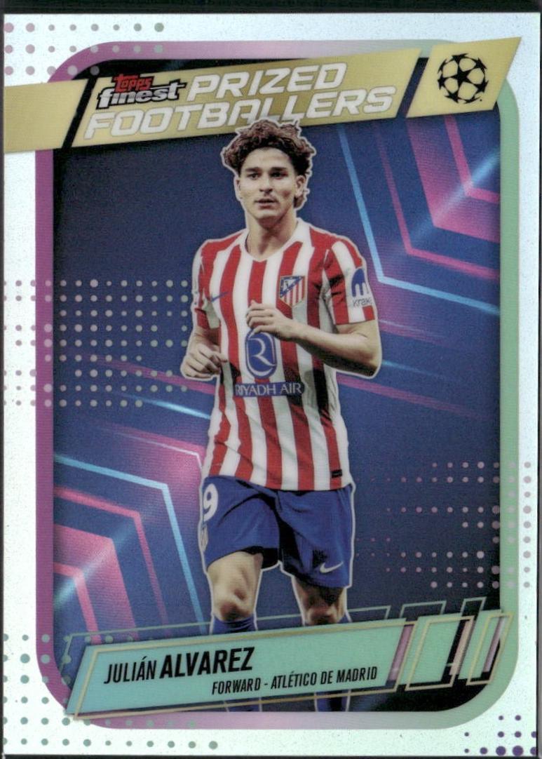 2025 Topps Finest UEFA Prized Footballers Julian Alvarez #PF-24 card