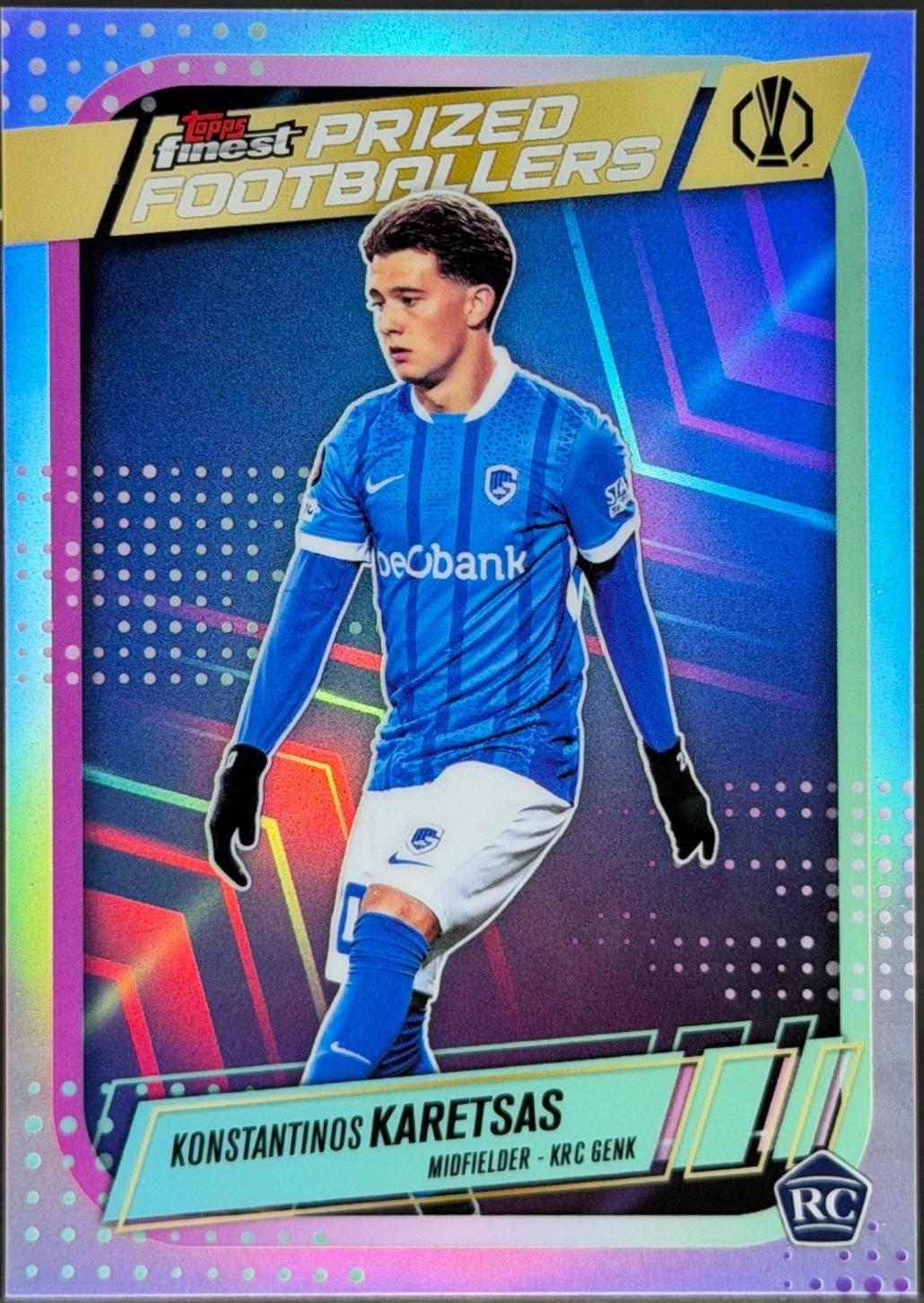 2025 Topps Finest UEFA Prized Footballers Konstantinos Karetsas #PF-12 card