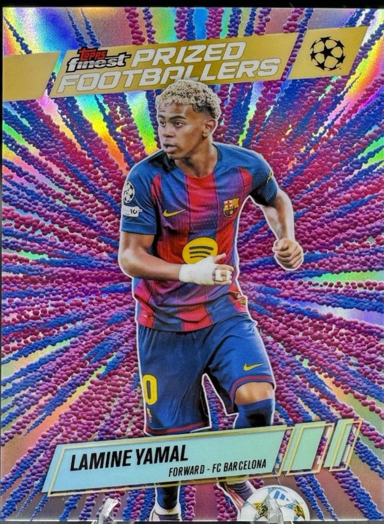 2025 Topps Finest UEFA Prized Footballers Lamine Yamal [Fusion Variation] #PFF-17 card