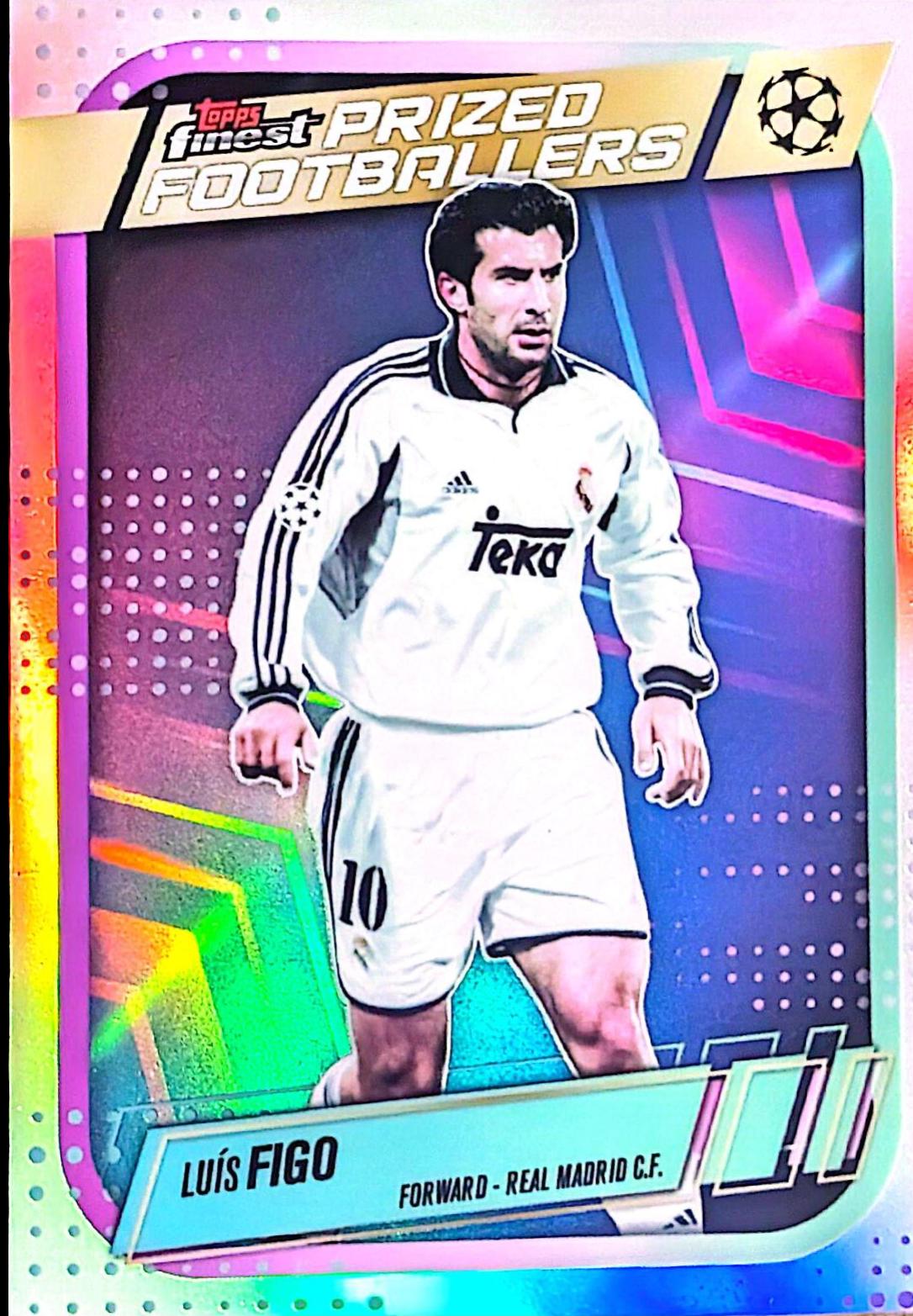 2025 Topps Finest UEFA Prized Footballers Luis Figo #PF-7 card