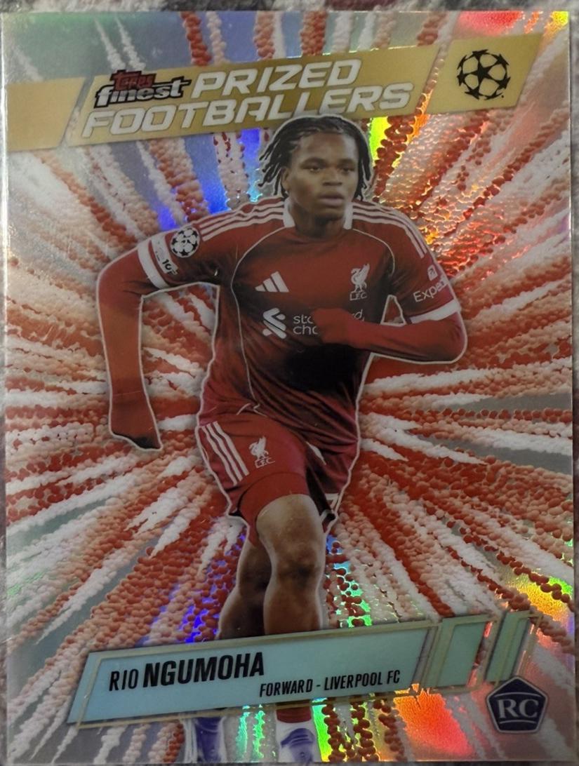 2025 Topps Finest UEFA Prized Footballers Rio Ngumoha [Fusion Variation] #PFF-9 card