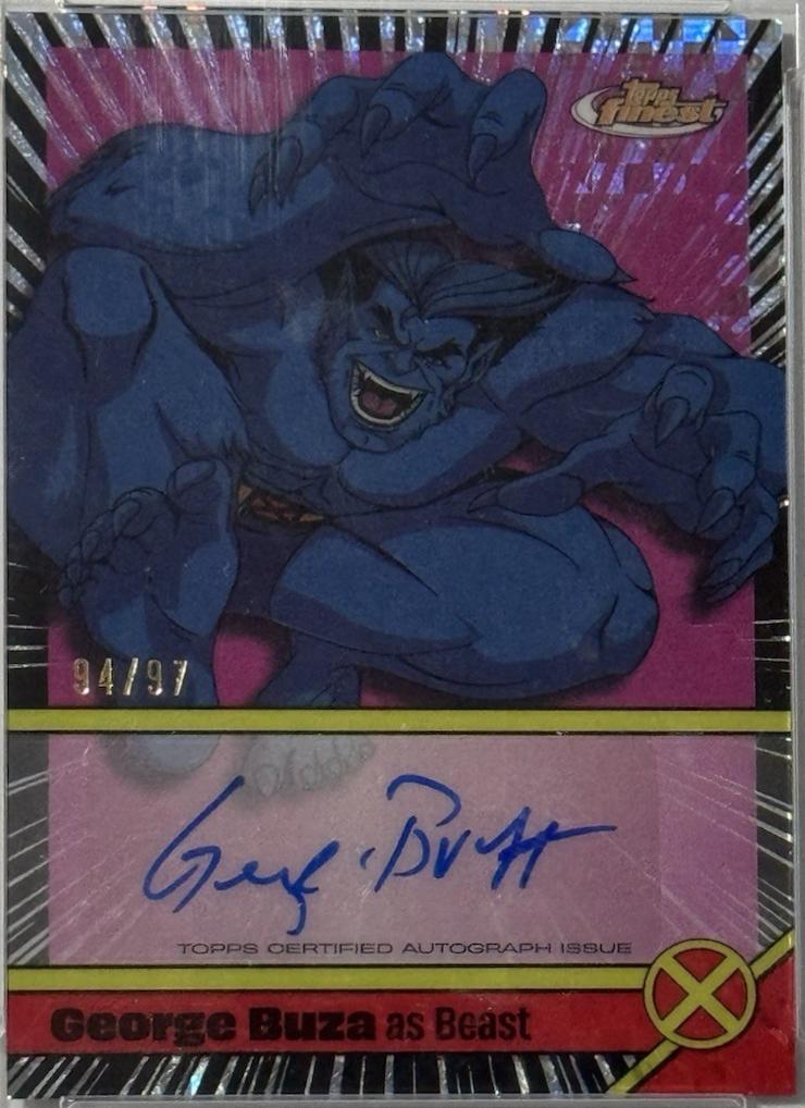 2025 Topps Finest X-Men '97 Voice Actor Autograph Variation Beast [X-Fractor] card