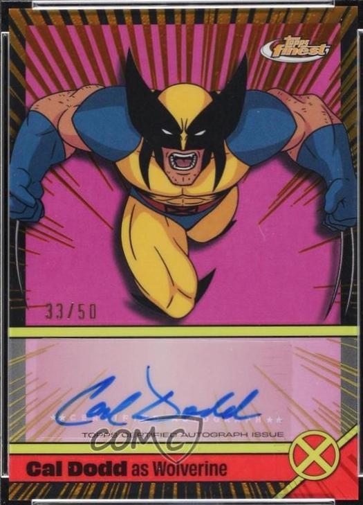 2025 Topps Finest X-Men '97 Voice Actor Autograph Variation Wolverine [Gold Refractor] #VA-CD card