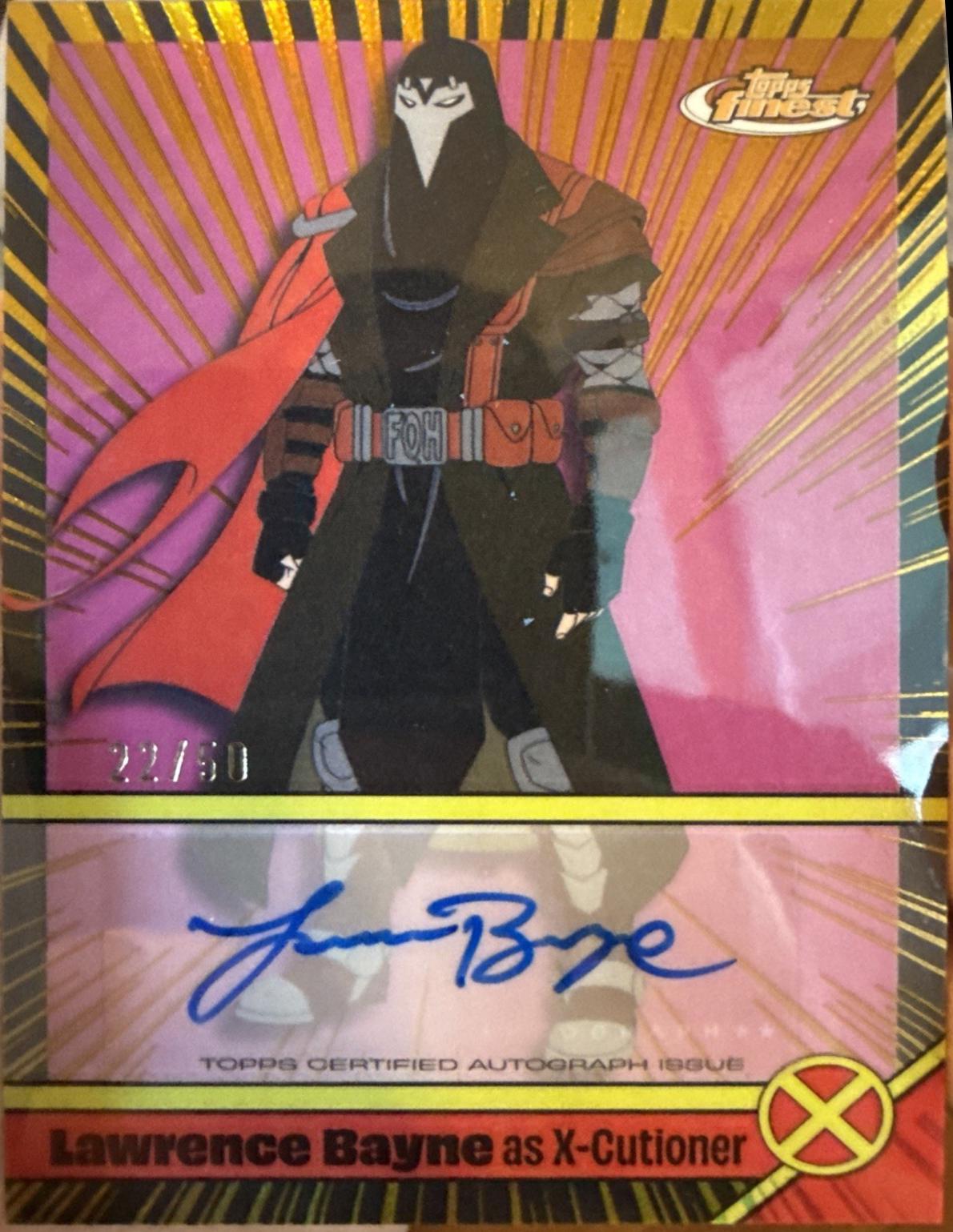 2025 Topps Finest X-Men '97 Voice Actor Autograph Variation X-Cutioner [Gold Refractor] #VA-LB card