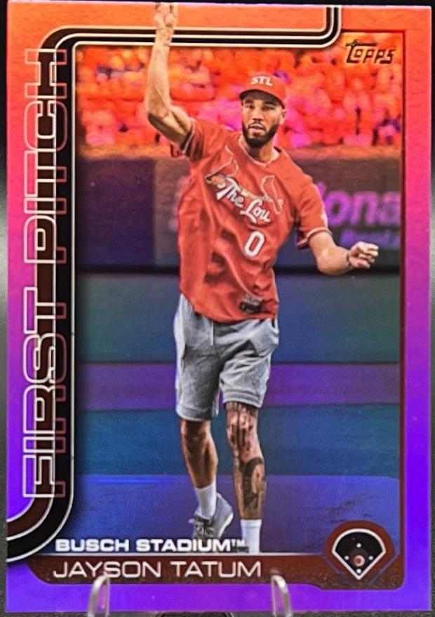 2025 Topps First Pitch Jayson Tatum [Pink] #FP-5 card