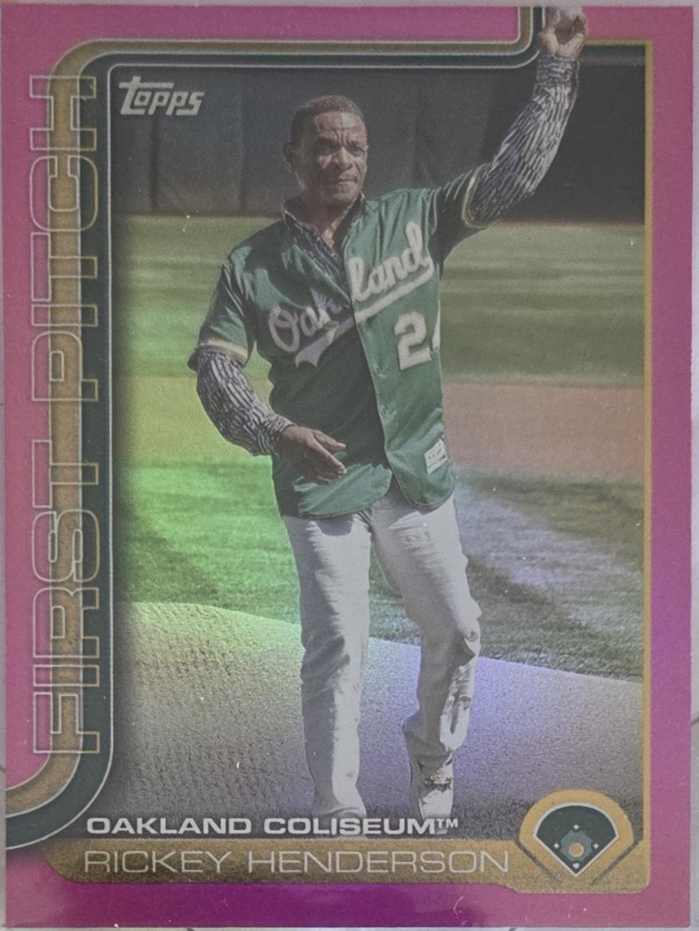 2025 Topps First Pitch Rickey Henderson [Pink Foil] #FP2-3 card