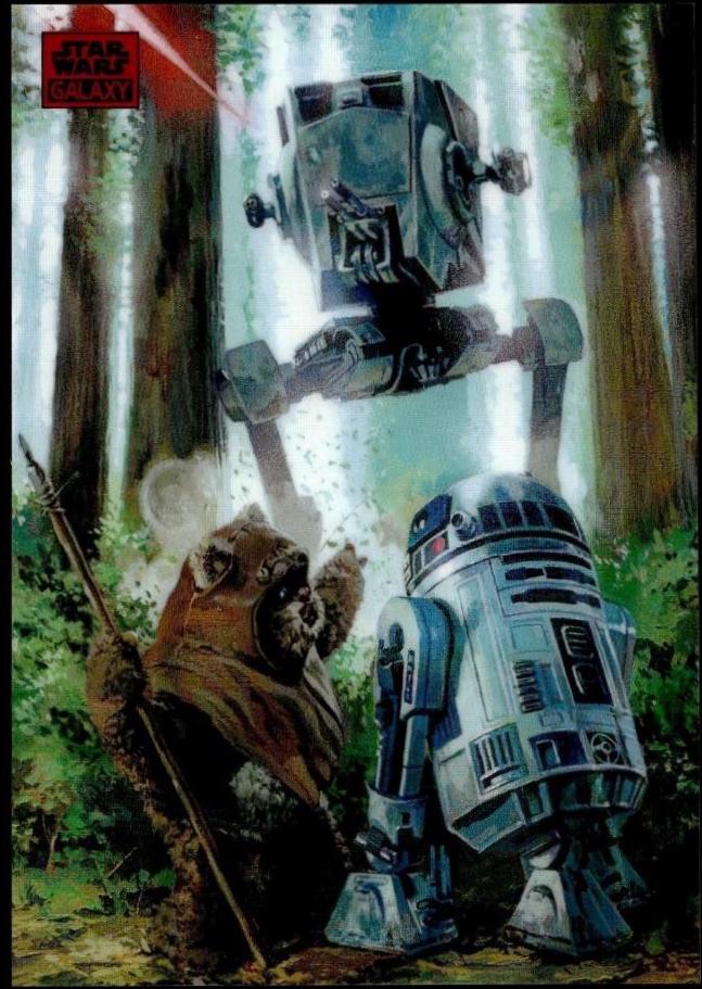 2025 Topps Galaxy Chrome Wicket and R2-D2 [Magenta Lava Refractor] #49 card