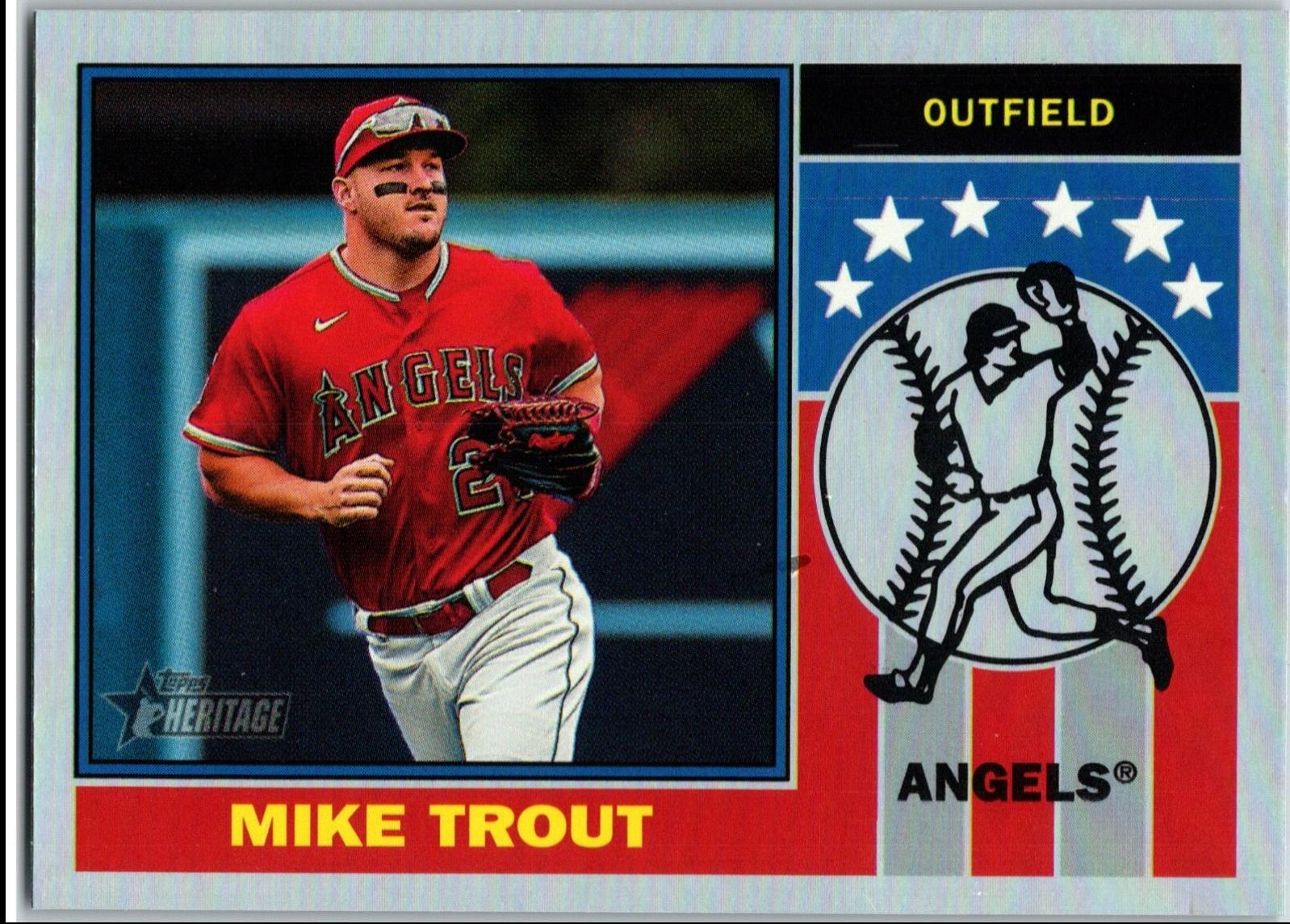 2025 Topps Heritage 1976 Player Icon Mike Trout [Holographic] #76PI-12 card