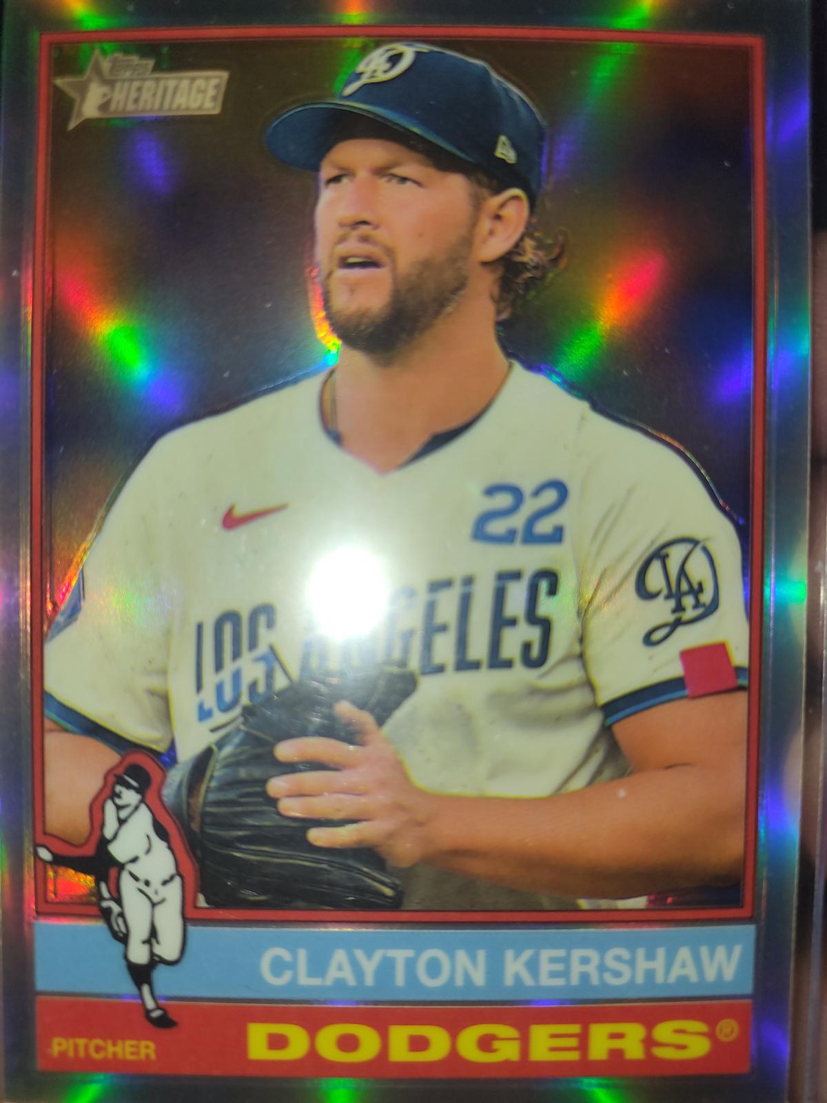 2025 Topps Heritage Clayton Kershaw [Refractor Chrome Variation] #64 card