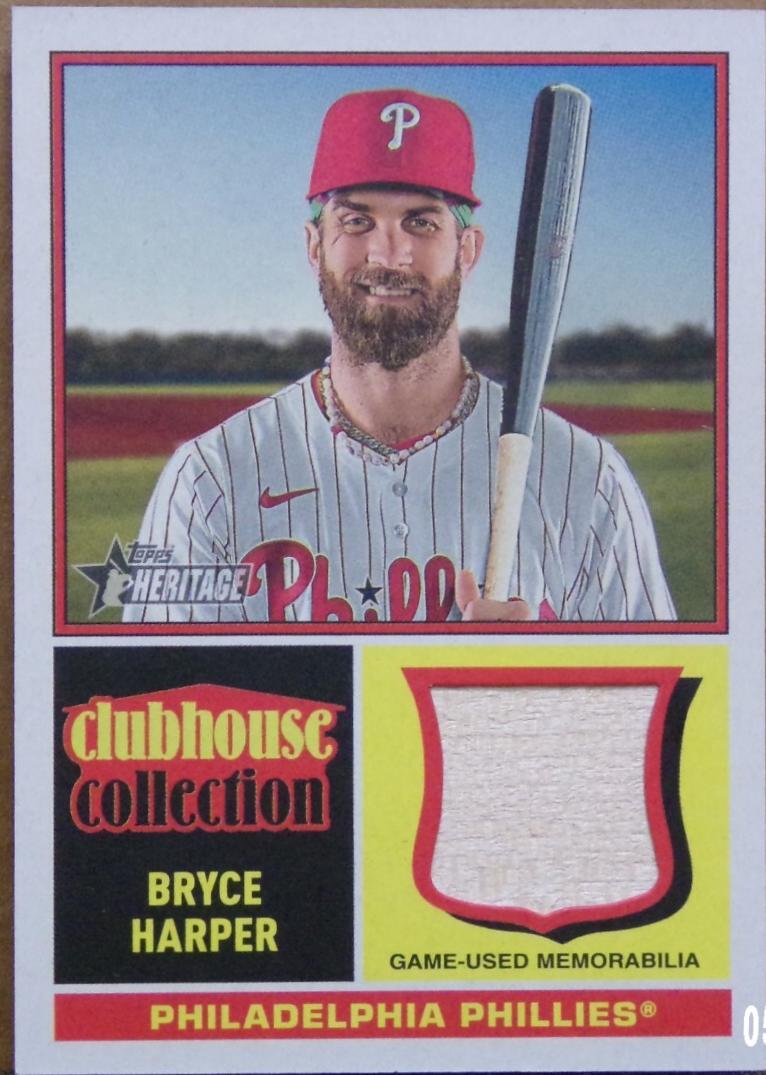 2025 Topps Heritage Clubhouse Collection Relic Bryce Harper #CCR-BH card