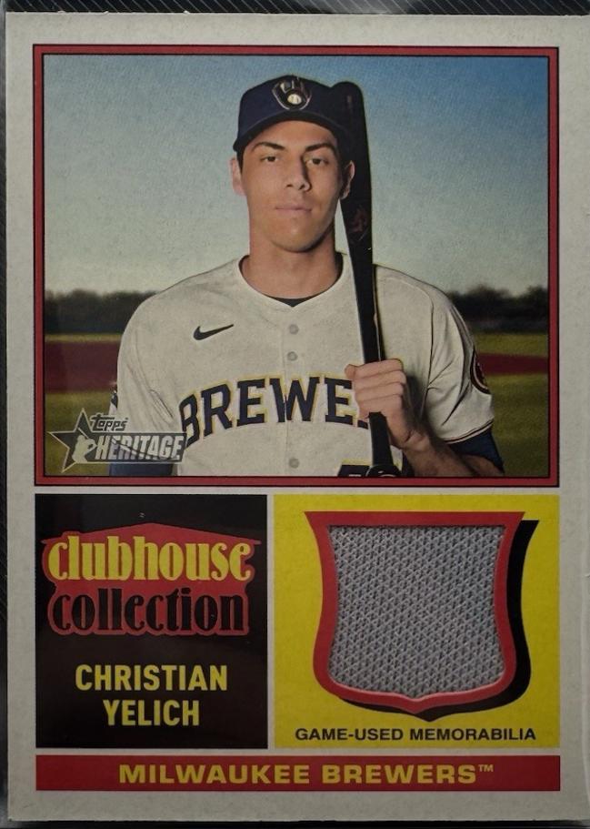 2025 Topps Heritage Clubhouse Collection Relic Christian Yelich #CCR-CY card