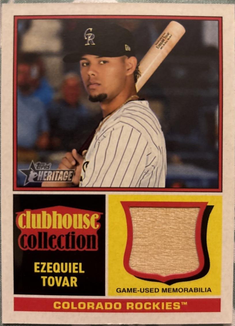 2025 Topps Heritage Clubhouse Collection Relic Ezequiel Tovar #CCR-ET card