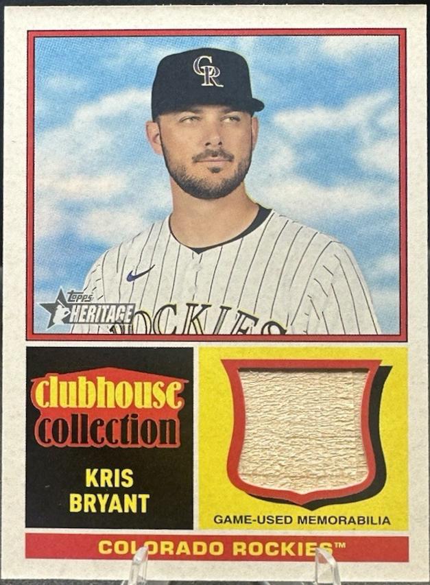2025 Topps Heritage Clubhouse Collection Relic Kris Bryant #CCR-KB card