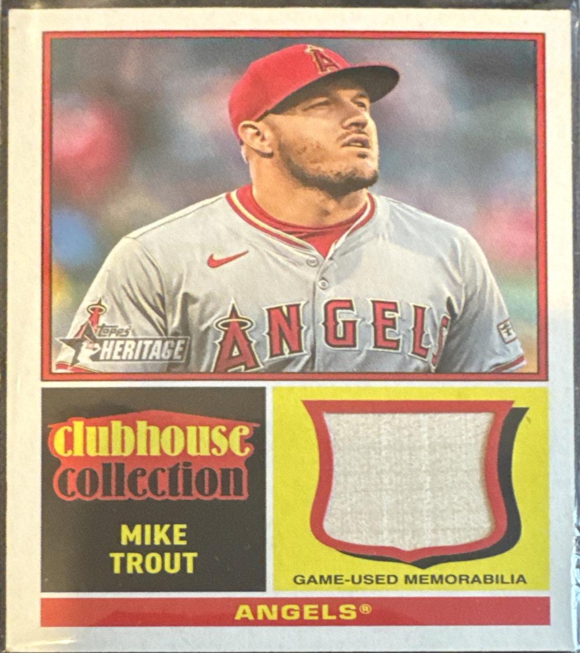 2025 Topps Heritage Clubhouse Collection Relic Mike Trout #CCR-MT card