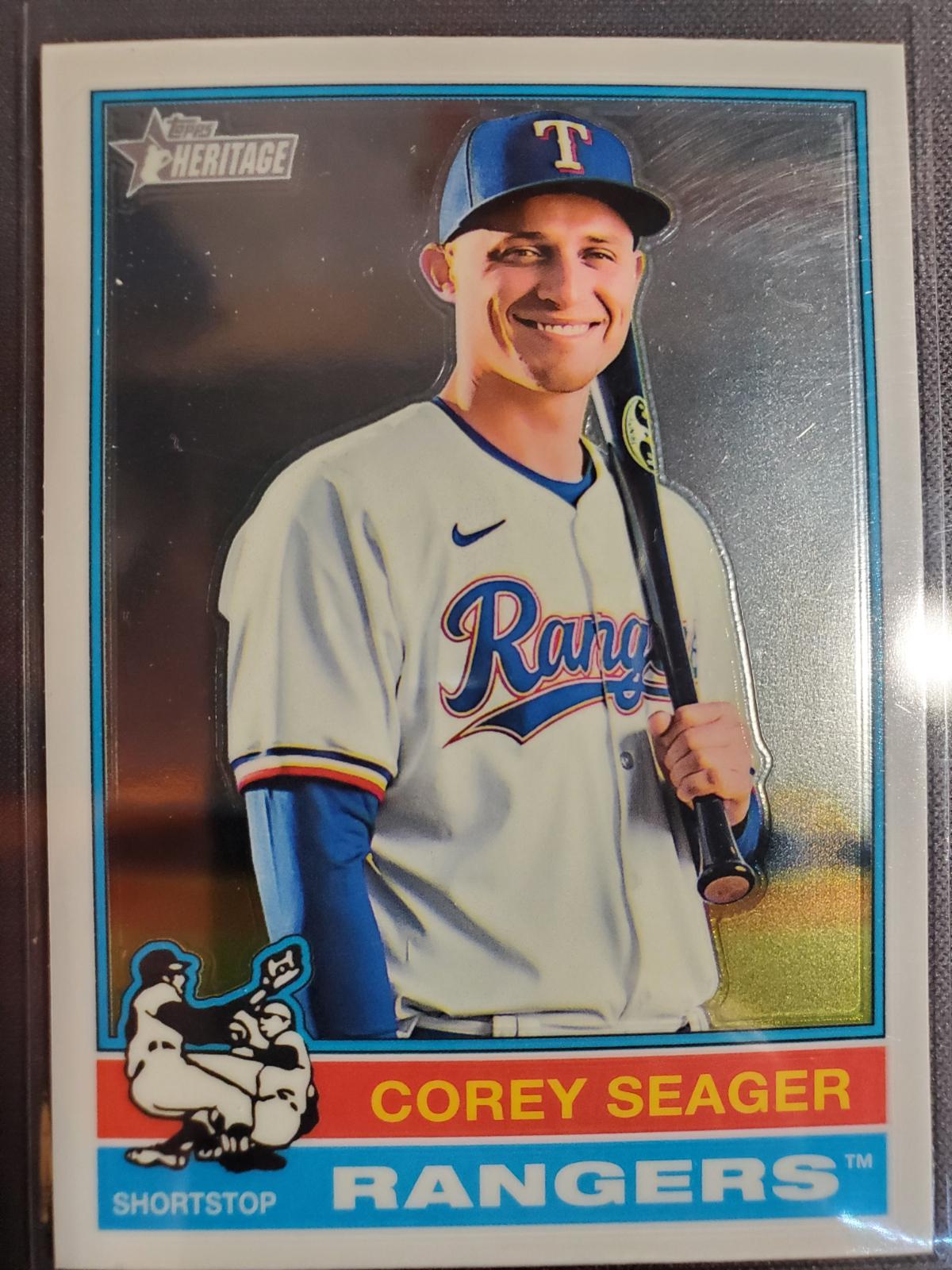 2025 Topps Heritage Corey Seager [Chrome] #412 card