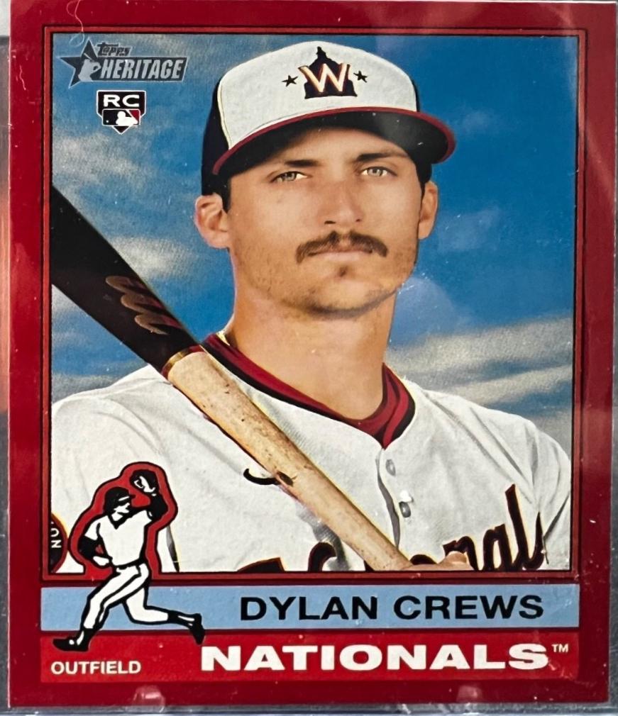 2025 Topps Heritage Dylan Crews [Red Border] #247 card