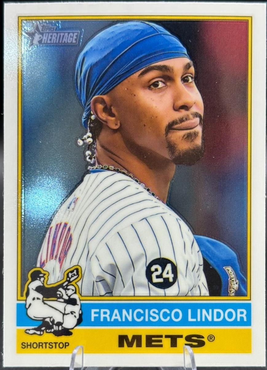 2025 Topps Heritage Francisco Lindor [Chrome Variation] #229 card