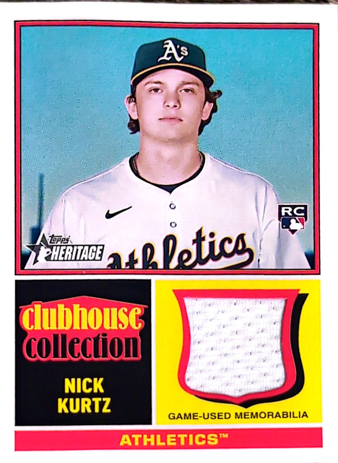 2025 Topps Heritage High Number Clubhouse Collection Relic Nick Kurtz #CCR-NK card