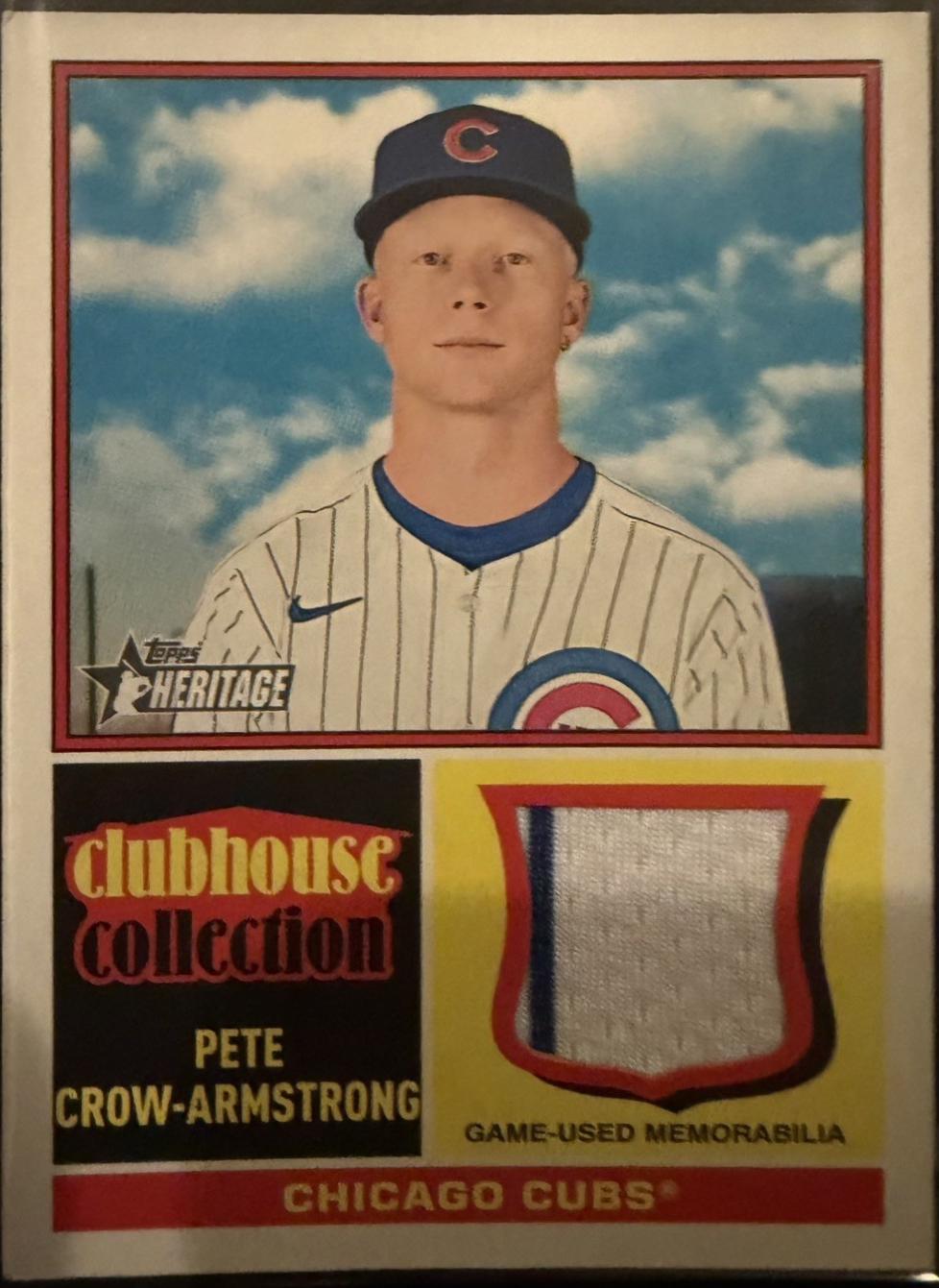 2025 Topps Heritage High Number Clubhouse Collection Relic Pete Crow-Armstrong #CCR-PC card