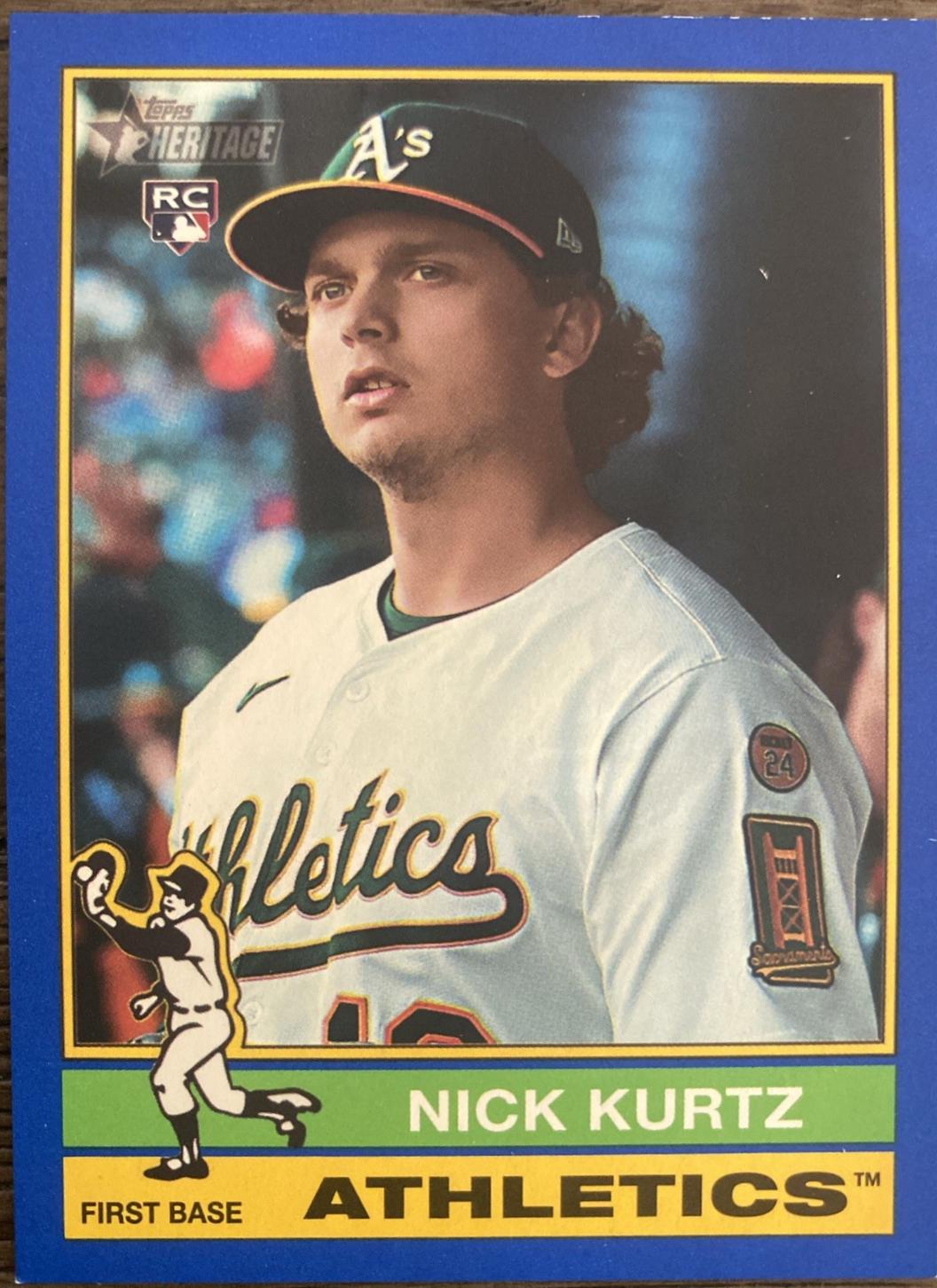 2025 Topps Heritage High Number Nick Kurtz [Dark Blue SP] #706 card