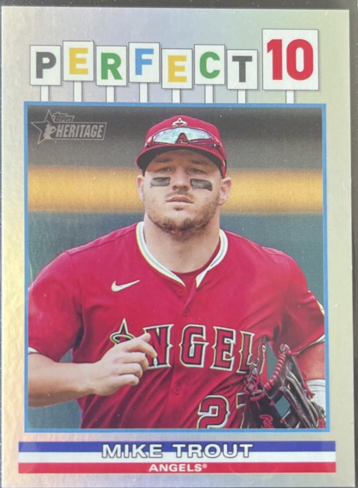 2025 Topps Heritage High Number Perfect 10 Mike Trout #P10-6 card
