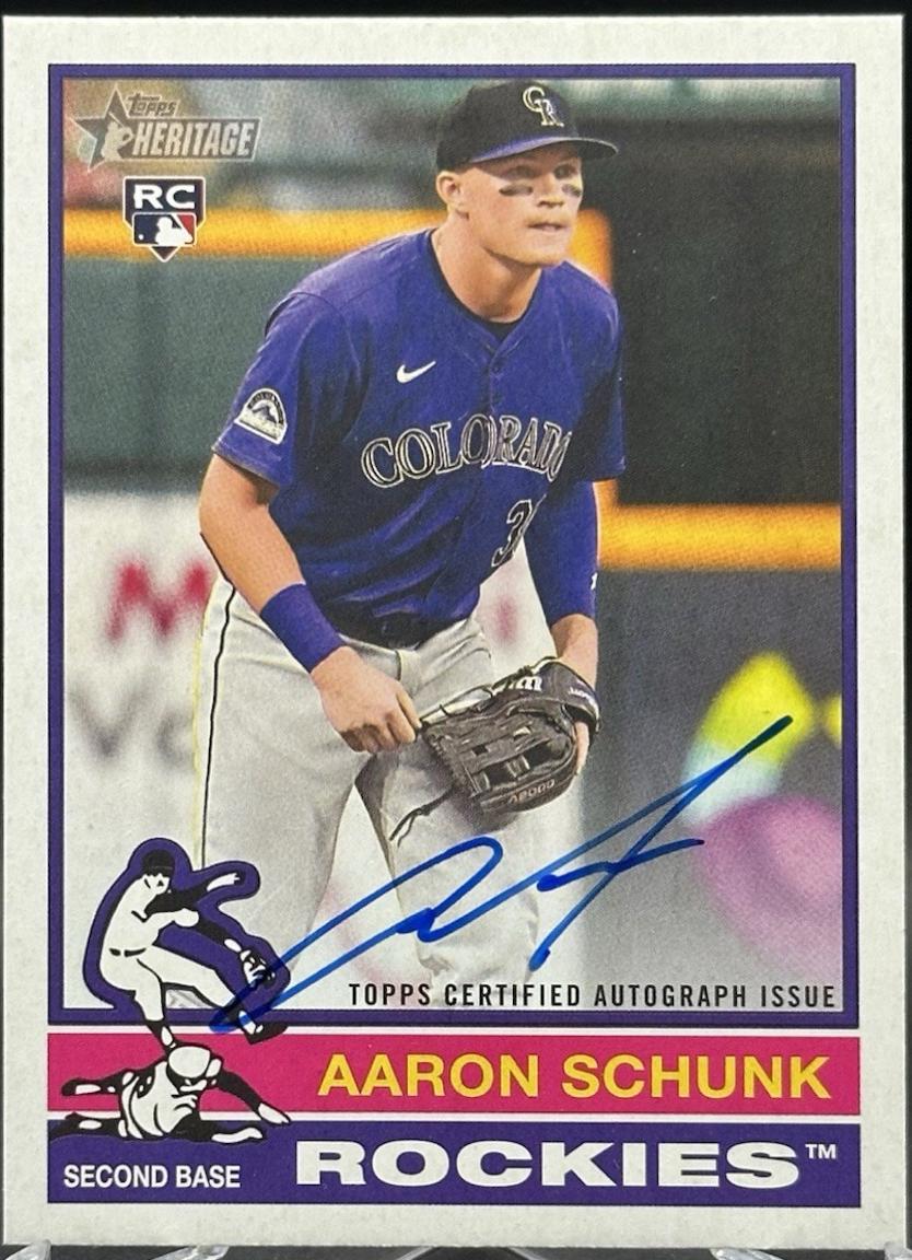 2025 Topps Heritage High Number Real One Autograph Aaron Schunk #ROA-AS card