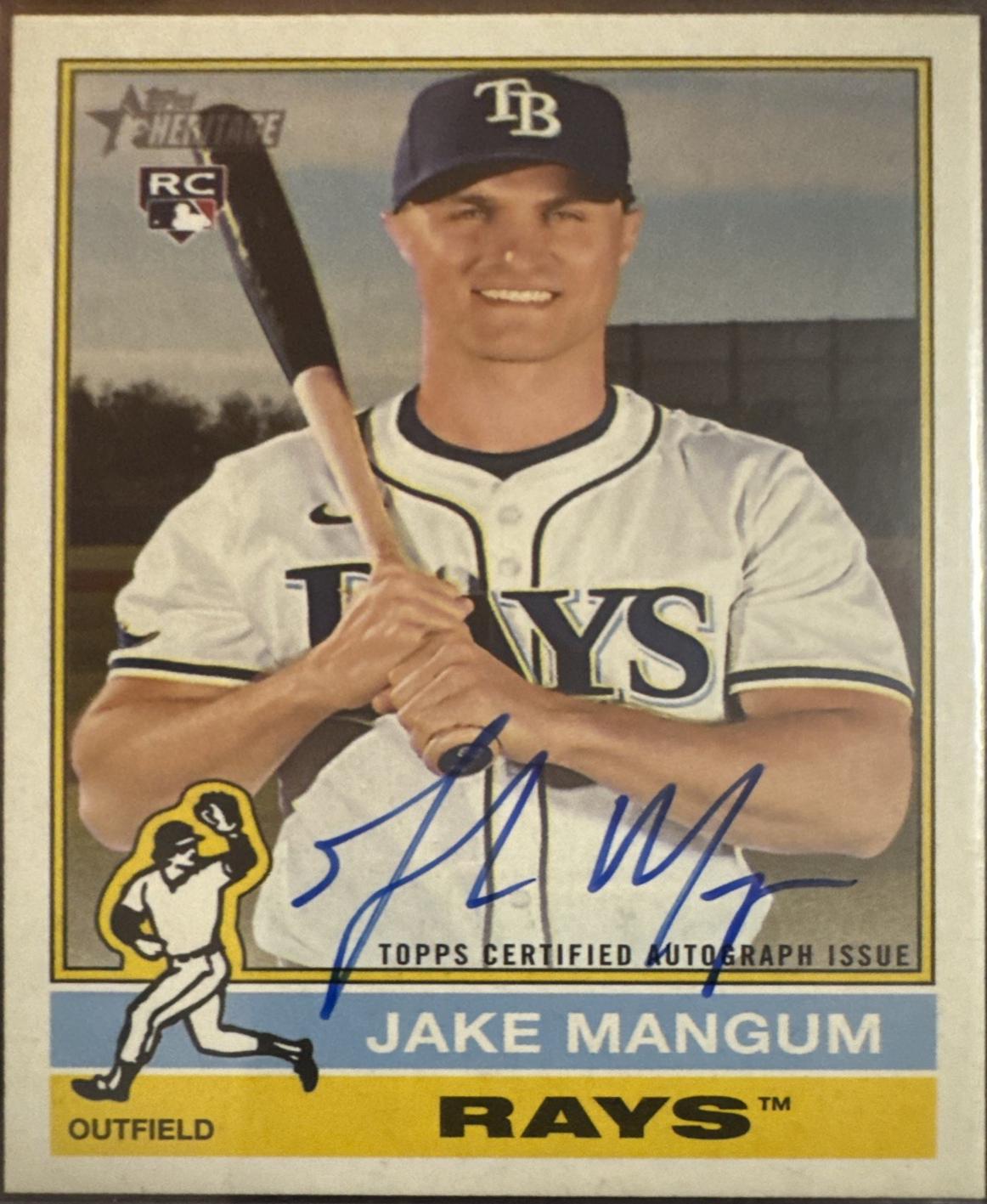 2025 Topps Heritage High Number Real One Autograph Jake Mangum #ROA-JM card