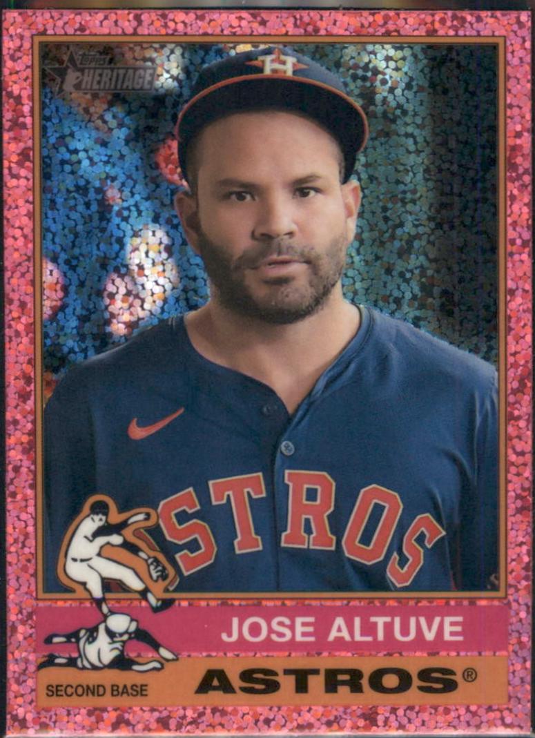 2025 Topps Heritage Jose Altuve [Pink Sparkle] #56 card