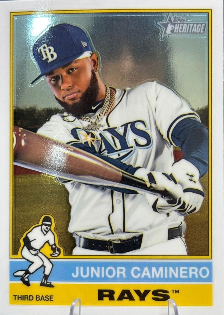 2025 Topps Heritage Junior Caminero [Chrome Variation] #280 card