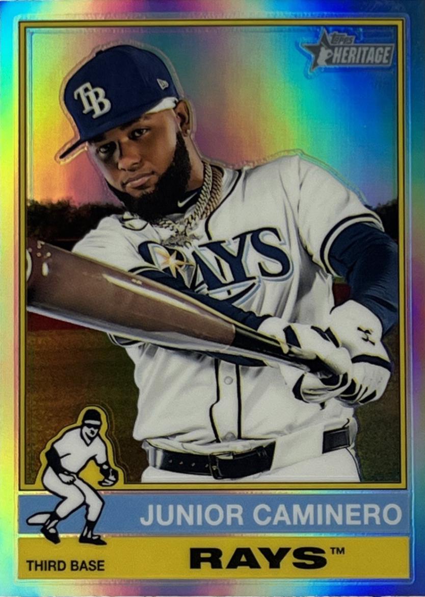 2025 Topps Heritage Junior Caminero [Refractor Chrome Variation] #280 card