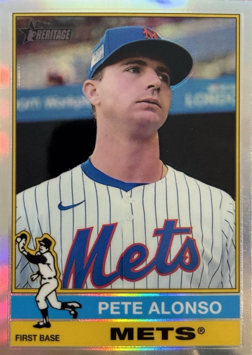 2025 Topps Heritage Pete Alonso [Refractor Chrome Variation] #374 card