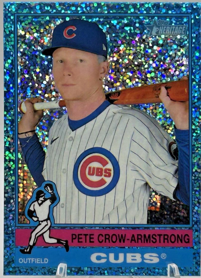 2025 Topps Heritage Pete Crow-armstrong [Light Blue Sparkle] #430 card