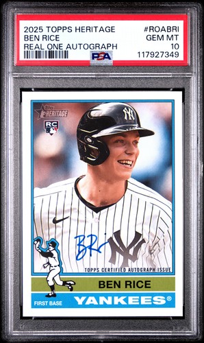 2025 Topps Heritage Real One Autograph Ben Rice #ROA-BRI card