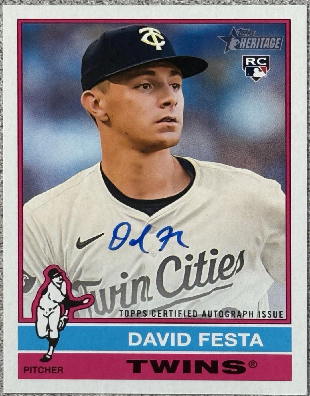 2025 Topps Heritage Real One Autograph David Festa #ROA-DF card