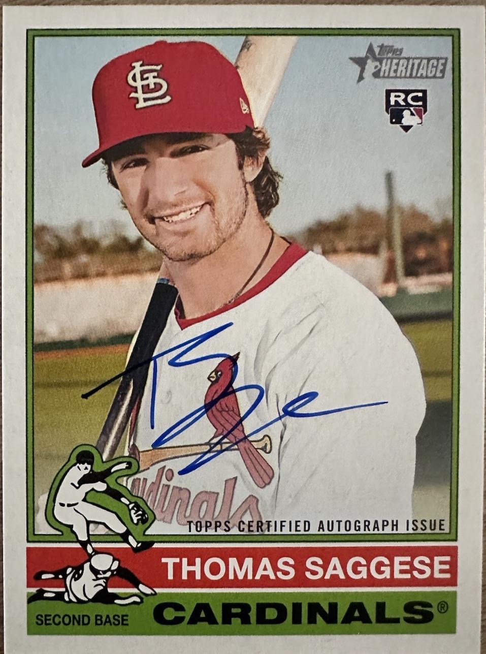 2025 Topps Heritage Real One Autograph Thomas Saggese #ROA-TS card