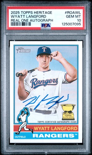 2025 Topps Heritage Real One Autograph Wyatt Langford #ROA-WL card