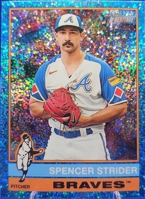 2025 Topps Heritage Spencer Strider [Light Blue Sparkle] #435 card