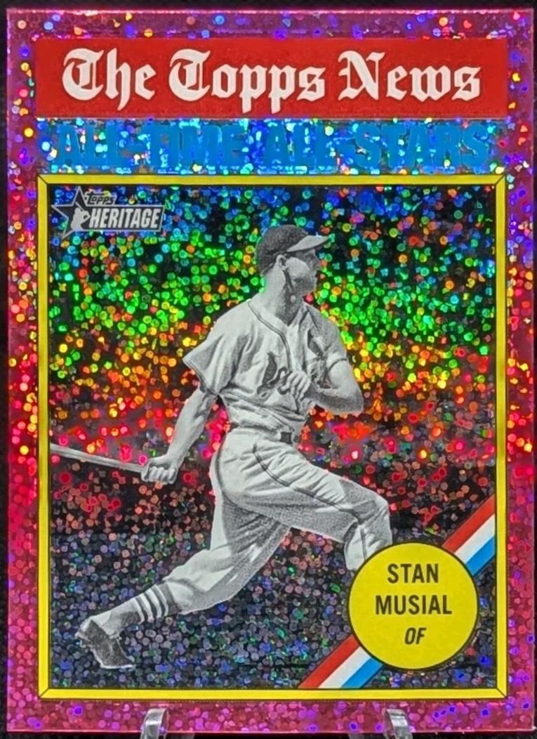 2025 Topps Heritage Stan Musial [Pink Sparkle] #350 card