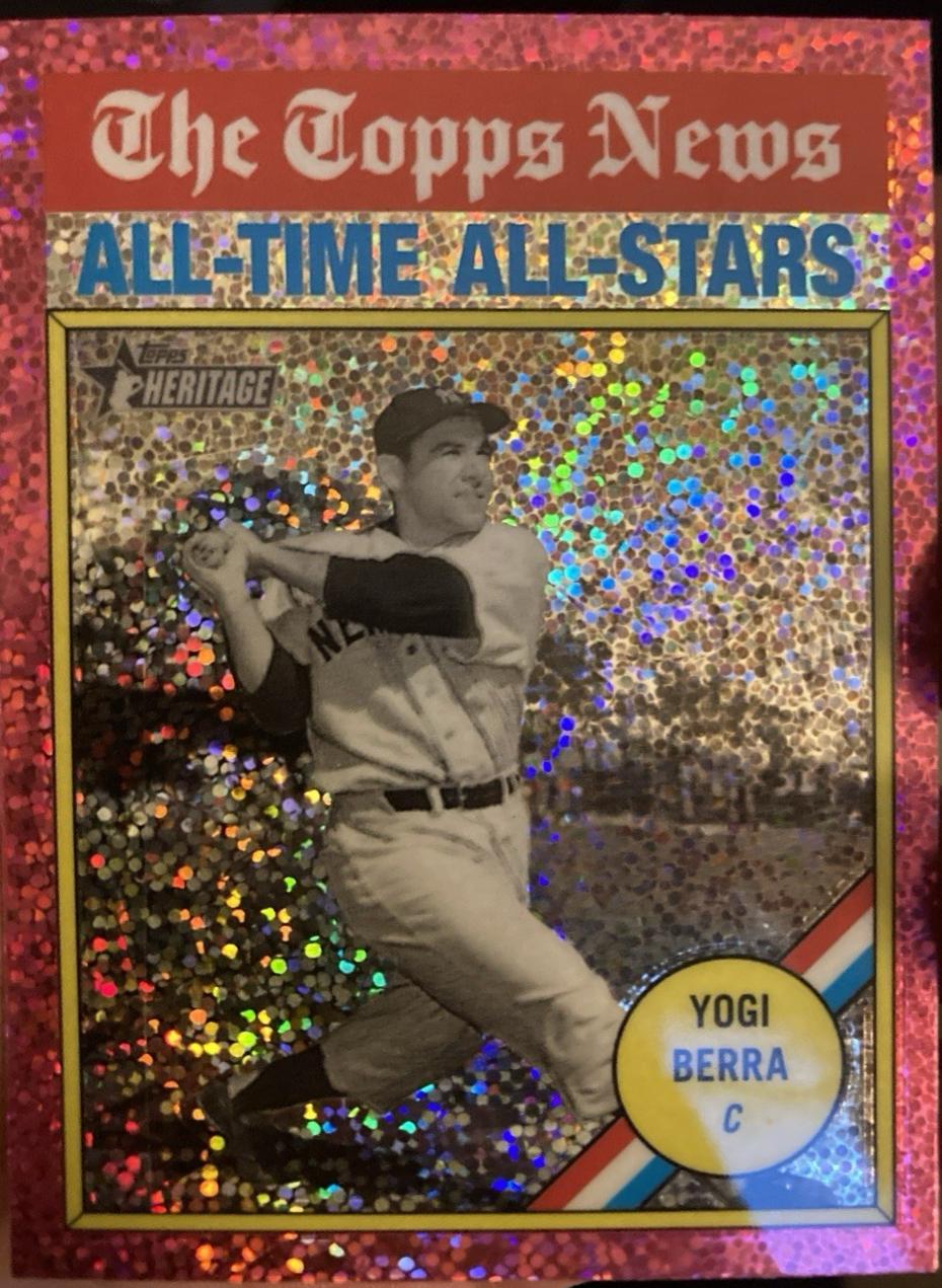 2025 Topps Heritage Yogi Berra [Pink Sparkle] #344 card