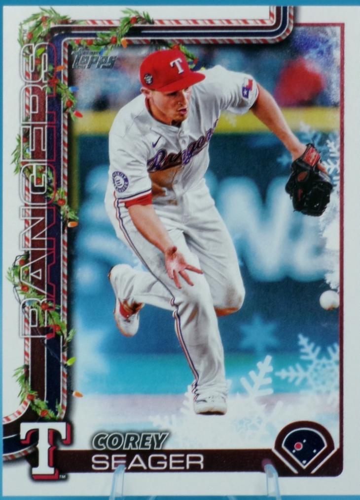 2025 Topps Holiday Corey Seager [Backs Short Print Variation] #H125 card