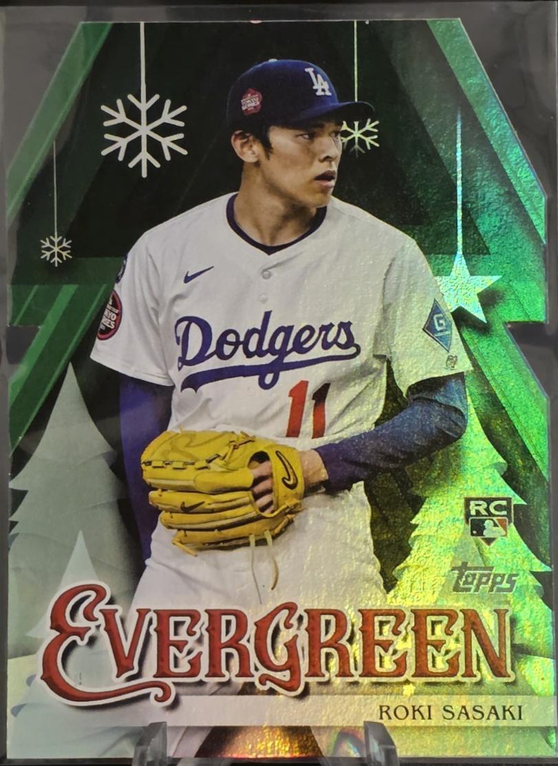 2025 Topps Holiday Evergreen Roki Sasaki #E-1 card